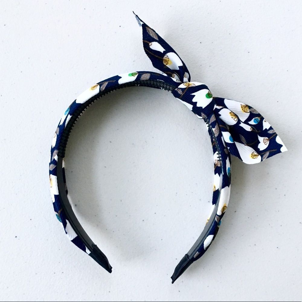 Textured Fabric Covered Headband, w/Knotted Tie - Picture 2 of 8